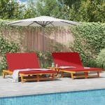 vidaXL Șezlong cu pernă Maro 125 x 200 x 84cm Lemn masiv de acacia