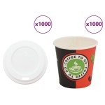 vidaXL Cești de cafea din hârtie cu capace 1000 buc 4oz 120ml vidaXL Cești de cafea din hârtie cu capace 1000 buc 4oz 120ml
