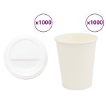 vidaXL Cești de cafea din hârtie cu capace 1000 buc 8oz 200ml
