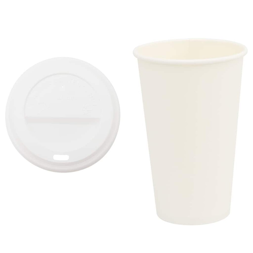 vidaXL Cești de cafea din hârtie cu capace 1000 buc 16 oz 400 ml