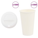 vidaXL Cești de cafea din hârtie cu capace 1000 buc 16 oz 400 ml