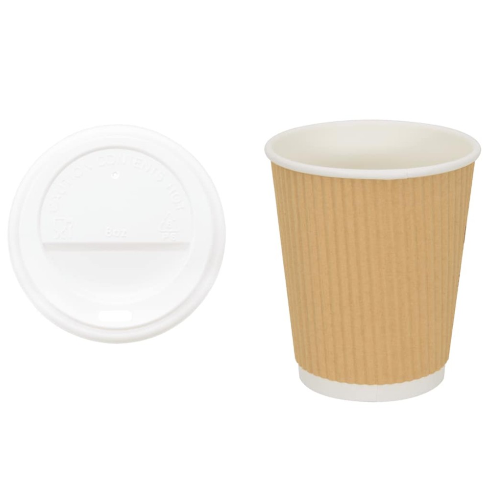vidaXL Cești de cafea din hârtie cu capace 1000 buc 8oz 200ml