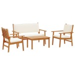 vidaXL Set de canapele pentru grădină 4 pcs Maro 75 x 45 x 38cm