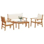 vidaXL Set de canapele pentru grădină 4 pcs Maro 75 x 45 x 38cm