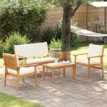 vidaXL Set de canapele pentru grădină 4 pcs Maro 75 x 45 x 38cm