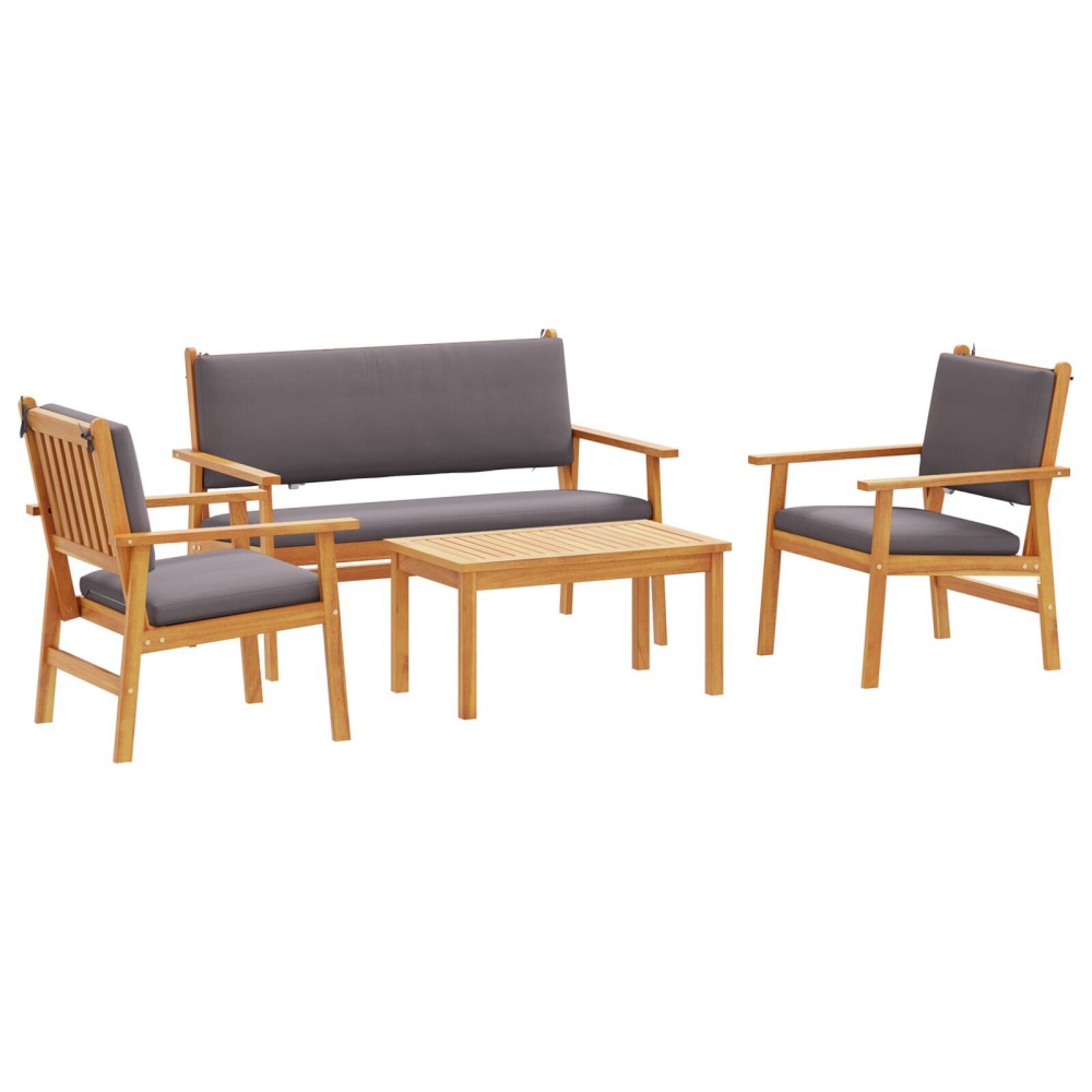 vidaXL Set de canapele pentru grădină 4 pcs Maro 75 x 45 x 38cm