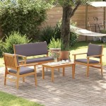 vidaXL Set de canapele pentru grădină 4 pcs Maro 75 x 45 x 38cm