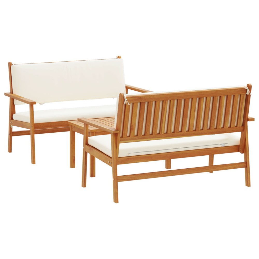 vidaXL Set de canapele pentru grădină 3 pcs Maro 75 x 45 x 38cm