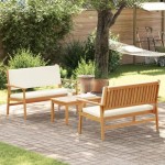 vidaXL Set de canapele pentru grădină 3 pcs Maro 75 x 45 x 38cm