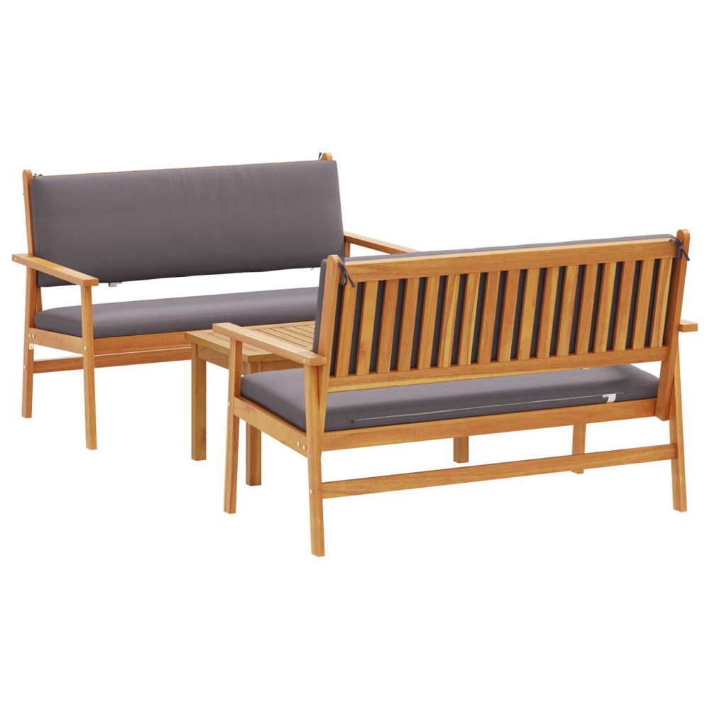 vidaXL Set de canapele pentru grădină 3 pcs Maro 75 x 45 x 38cm