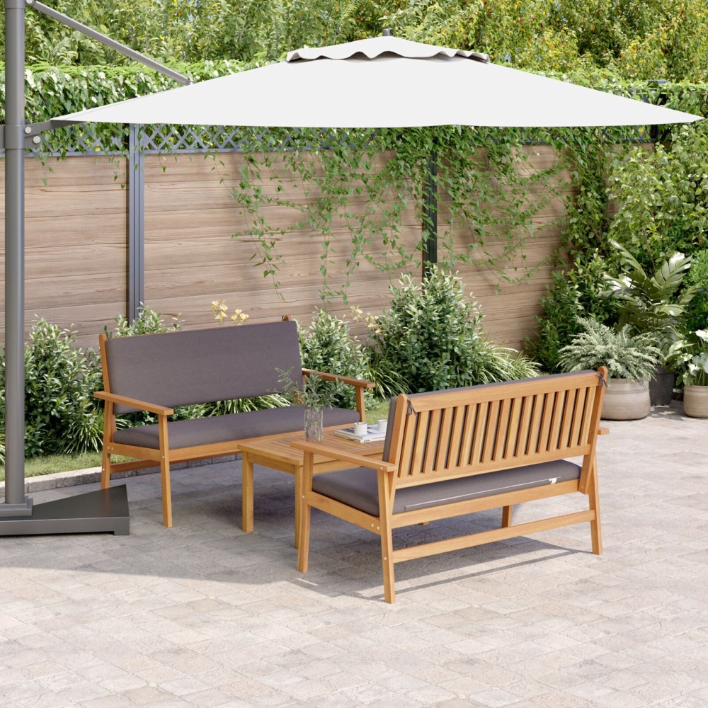 vidaXL Set de canapele pentru grădină 3 pcs Maro 75 x 45 x 38cm