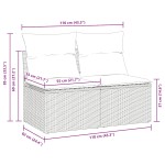 vidaXL Set mobilier grădină cu perne 2 piese gri poliratan/lemn acacia