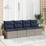 vidaXL Set mobilier grădină cu perne 2 piese gri poliratan/lemn acacia