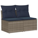 vidaXL Set mobilier grădină cu perne 2 piese gri poliratan/lemn acacia