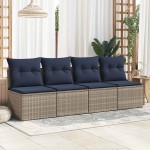 vidaXL Set mobilier grădină cu perne 2 piese gri poliratan/lemn acacia