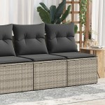 vidaXL Set canapea de grădină cu perne, 2 piese, gri deschis poliratan vidaXL Set canapea de grădină cu perne, 2 piese, gri deschis poliratan