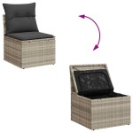 vidaXL Set canapea de grădină cu perne, 2 piese, gri deschis poliratan vidaXL Set canapea de grădină cu perne, 2 piese, gri deschis poliratan