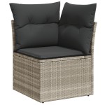 vidaXL Set canapea de grădină cu perne, 4 piese, gri deschis poliratan vidaXL Set canapea de grădină cu perne, 4 piese, gri deschis poliratan