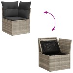 vidaXL Set canapea de grădină cu perne, 4 piese, gri deschis poliratan vidaXL Set canapea de grădină cu perne, 4 piese, gri deschis poliratan