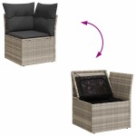 vidaXL Set mobilier de grădină cu perne, 8 piese gri deschis poliratan