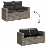 vidaXL Set canapea de grădină cu perne, 4 piese, gri, poliratan vidaXL Set canapea de grădină cu perne, 4 piese, gri, poliratan