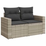 vidaXL Set canapea de grădină cu perne, 4 piese, gri deschis poliratan vidaXL Set canapea de grădină cu perne, 4 piese, gri deschis poliratan