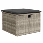 vidaXL Set canapea de grădină cu perne, 4 piese, gri deschis poliratan vidaXL Set canapea de grădină cu perne, 4 piese, gri deschis poliratan