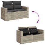 vidaXL Set canapea de grădină cu perne, 4 piese, gri deschis poliratan vidaXL Set canapea de grădină cu perne, 4 piese, gri deschis poliratan