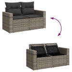 vidaXL Set mobilier grădină cu perne, 6 piese, gri, poliratan vidaXL Set mobilier grădină cu perne, 6 piese, gri, poliratan