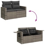 vidaXL Set canapea de grădină cu perne, 4 piese, gri, poliratan vidaXL Set canapea de grădină cu perne, 4 piese, gri, poliratan