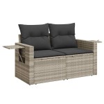 vidaXL Set canapea de grădină cu perne, 4 piese, gri deschis poliratan vidaXL Set canapea de grădină cu perne, 4 piese, gri deschis poliratan