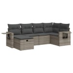 vidaXL Set mobilier grădină cu perne, 6 piese, gri, poliratan