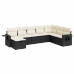 vidaXL Set mobilier de grădină cu perne, 8 piese, negru, poliratan vidaXL Set mobilier de grădină cu perne, 8 piese, negru, poliratan