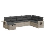 vidaXL Set mobilier de grădină cu perne, 8 piese gri deschis poliratan vidaXL Set mobilier de grădină cu perne, 8 piese gri deschis poliratan