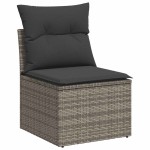 vidaXL Set canapea de grădină cu perne, 4 piese, gri, poliratan vidaXL Set canapea de grădină cu perne, 4 piese, gri, poliratan