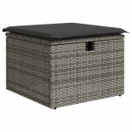 vidaXL Set canapea de grădină cu perne, 5 piese, gri, poliratan