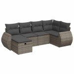 vidaXL Set mobilier grădină cu perne, 6 piese, gri, poliratan