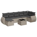 vidaXL Set mobilier de grădină cu perne, 8 piese gri deschis poliratan vidaXL Set mobilier de grădină cu perne, 8 piese gri deschis poliratan