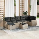 vidaXL Set mobilier de grădină cu perne, 8 piese gri deschis poliratan vidaXL Set mobilier de grădină cu perne, 8 piese gri deschis poliratan