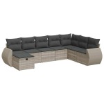 vidaXL Set mobilier de grădină cu perne, 8 piese gri deschis poliratan