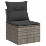 vidaXL Set canapea de grădină cu perne, 4 piese, gri, poliratan vidaXL Set canapea de grădină cu perne, 4 piese, gri, poliratan