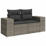 vidaXL Set canapea de grădină cu perne, 4 piese, gri, poliratan vidaXL Set canapea de grădină cu perne, 4 piese, gri, poliratan