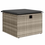vidaXL Set canapea de grădină cu perne, 4 piese, gri deschis poliratan vidaXL Set canapea de grădină cu perne, 4 piese, gri deschis poliratan