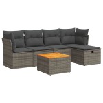 vidaXL Set mobilier grădină cu perne, 6 piese, gri, poliratan
