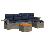 vidaXL Set mobilier grădină cu perne, 6 piese, gri, poliratan vidaXL Set mobilier grădină cu perne, 6 piese, gri, poliratan