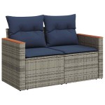vidaXL Set canapea de grădină cu perne, 5 piese, gri, poliratan