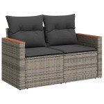 vidaXL Set mobilier grădină cu perne, 6 piese, gri, poliratan vidaXL Set mobilier grădină cu perne, 6 piese, gri, poliratan