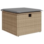 vidaXL Set canapele de grădină cu perne, 5 piese, bej, poliratan