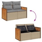 vidaXL Set canapele de grădină cu perne, 5 piese, bej, poliratan