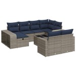 vidaXL Set canapele de grădină cu perne, 11 piese, gri, poliratan vidaXL Set canapele de grădină cu perne, 11 piese, gri, poliratan